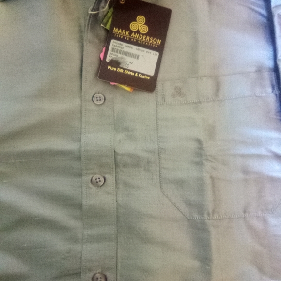 Mark Anderson 100% Pure Dupion Stripe Silk. - Picture 3 of 8